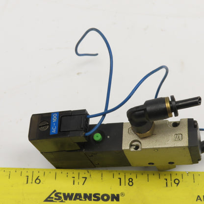 CKD 3KA110-C2 2 Way Solenoid Pneumatic Directional Valve 100V Coil