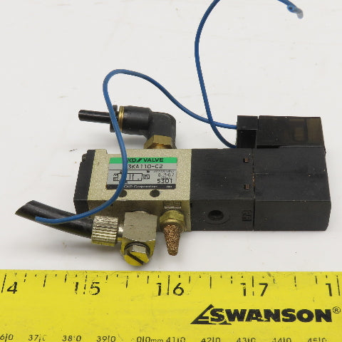 CKD 3KA110-C2 2 Way Solenoid Pneumatic Directional Valve 100V Coil