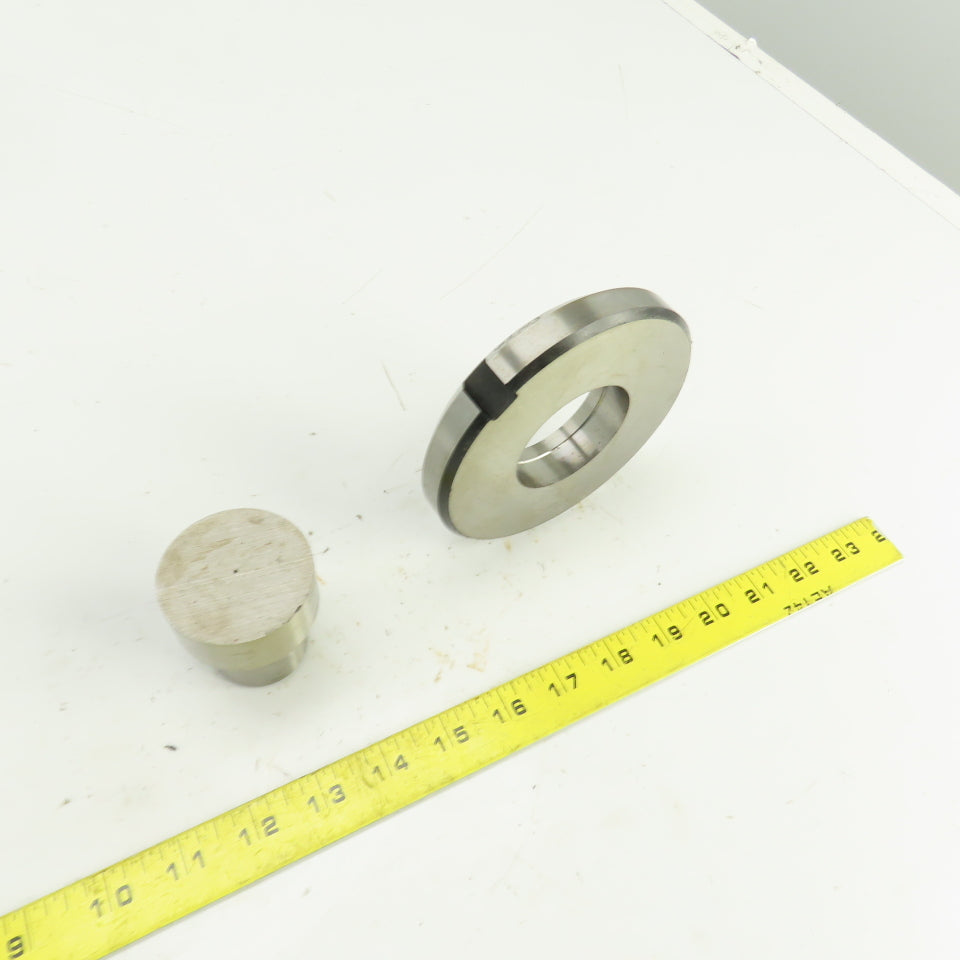 UP 2.1250" Round Crowned Holepunch & Die 2.143" CNC Turret 4.940" OD Slug Free