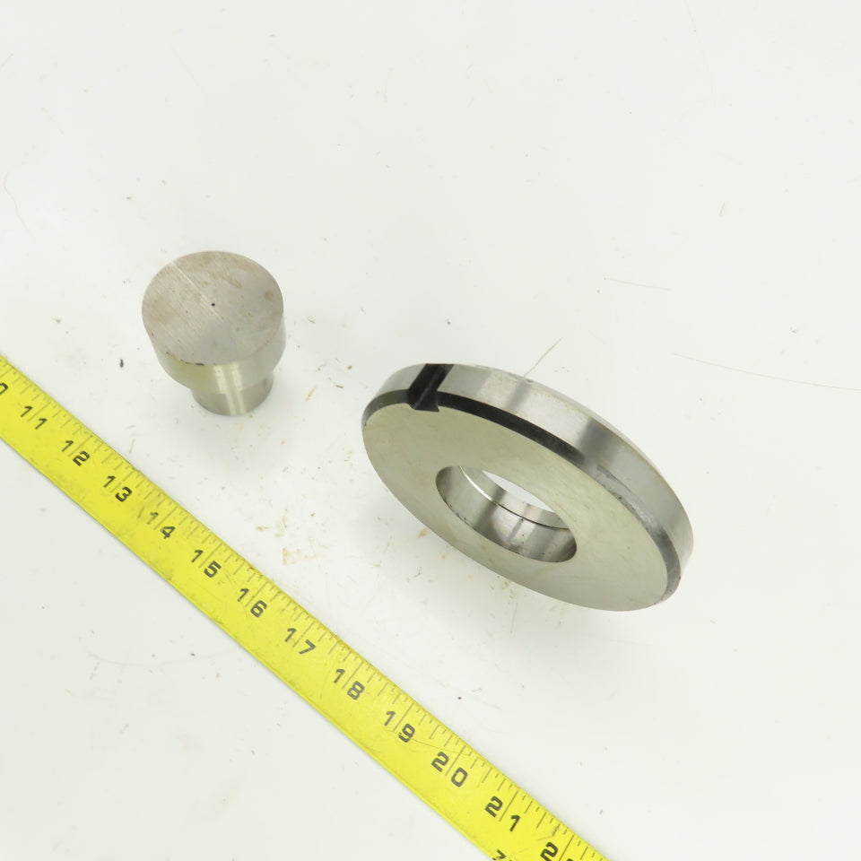UP 2.1250" Round Crowned Holepunch & Die 2.143" CNC Turret 4.940" OD Slug Free