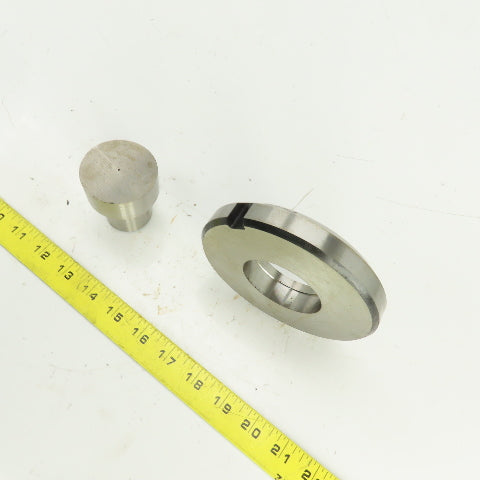 UP 2.1250" Round Crowned Holepunch & Die 2.143" CNC Turret 4.940" OD Slug Free