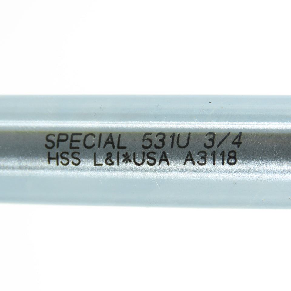 L & I 3/4" Extended Length Chucking Reamer 8 Flute #2 Morse Taper Shank 24" OAL