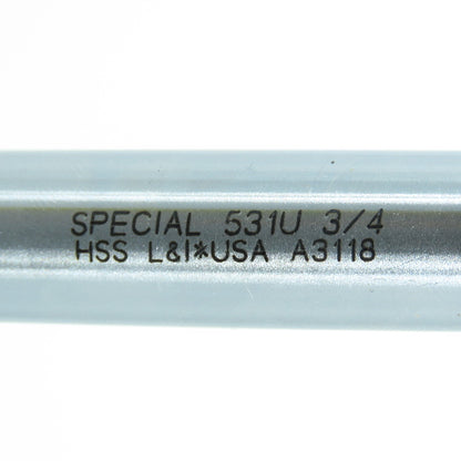 L & I 3/4" Extended Length Chucking Reamer 8 Flute #2 Morse Taper Shank 24" OAL