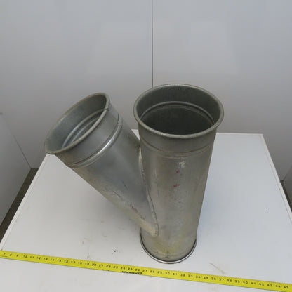 8" x 7" x 7" Quick-Clamp Rolled Edge Duct Wye Joint Galvanized Steel 23" OAL
