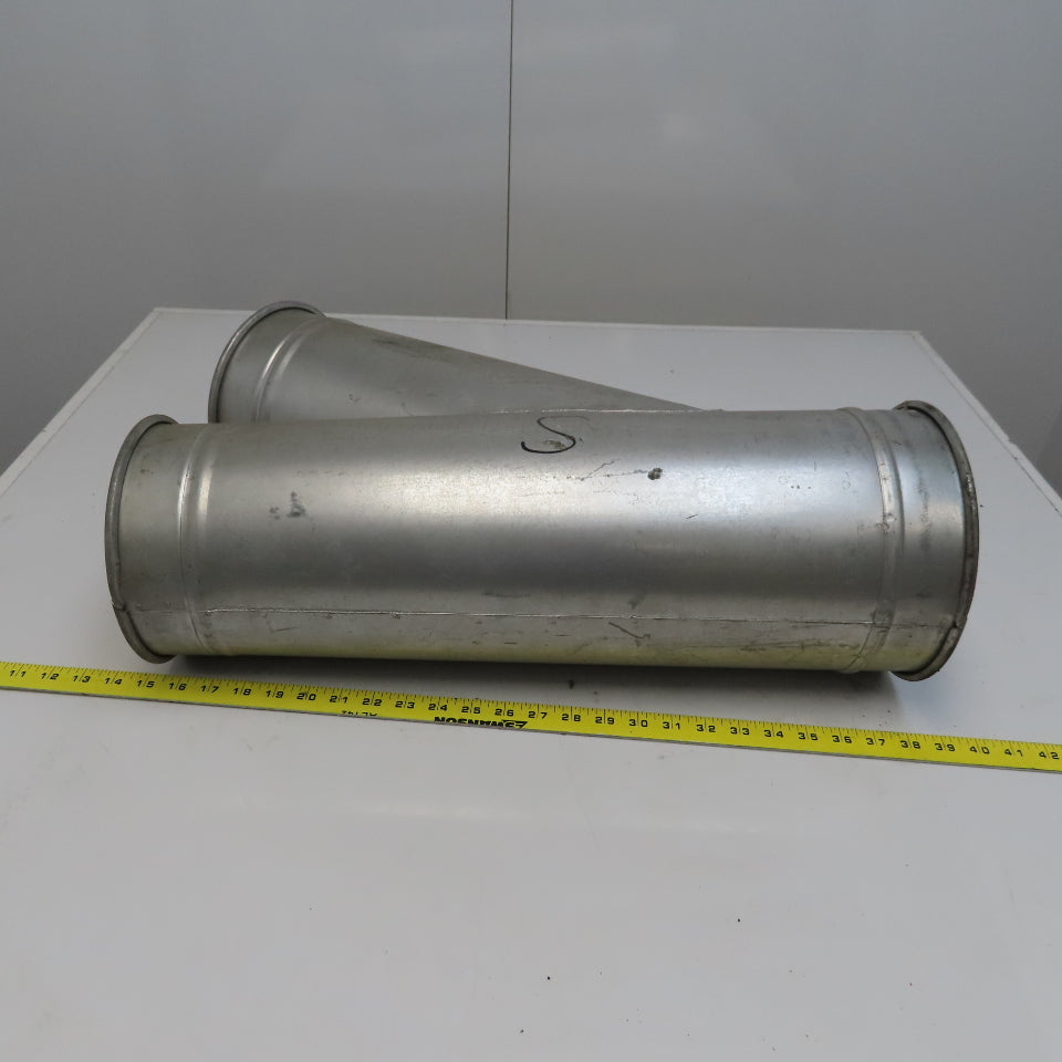 8" x 7" x 7" Quick-Clamp Rolled Edge Duct Wye Joint Galvanized Steel 23" OAL
