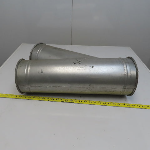 8" x 7" x 7" Quick-Clamp Rolled Edge Duct Wye Joint Galvanized Steel 23" OAL