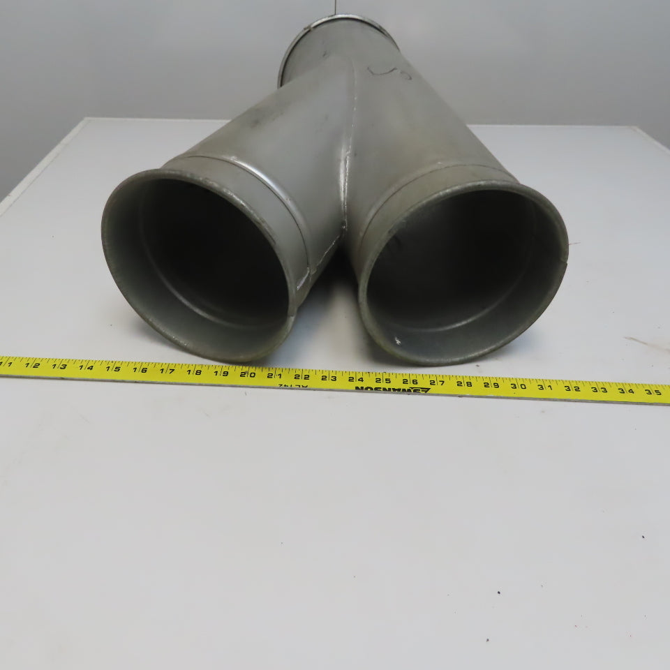 8" x 7" x 7" Quick-Clamp Rolled Edge Duct Wye Joint Galvanized Steel 23" OAL