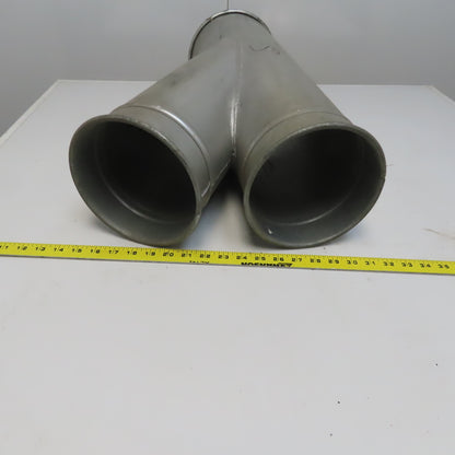 8" x 7" x 7" Quick-Clamp Rolled Edge Duct Wye Joint Galvanized Steel 23" OAL