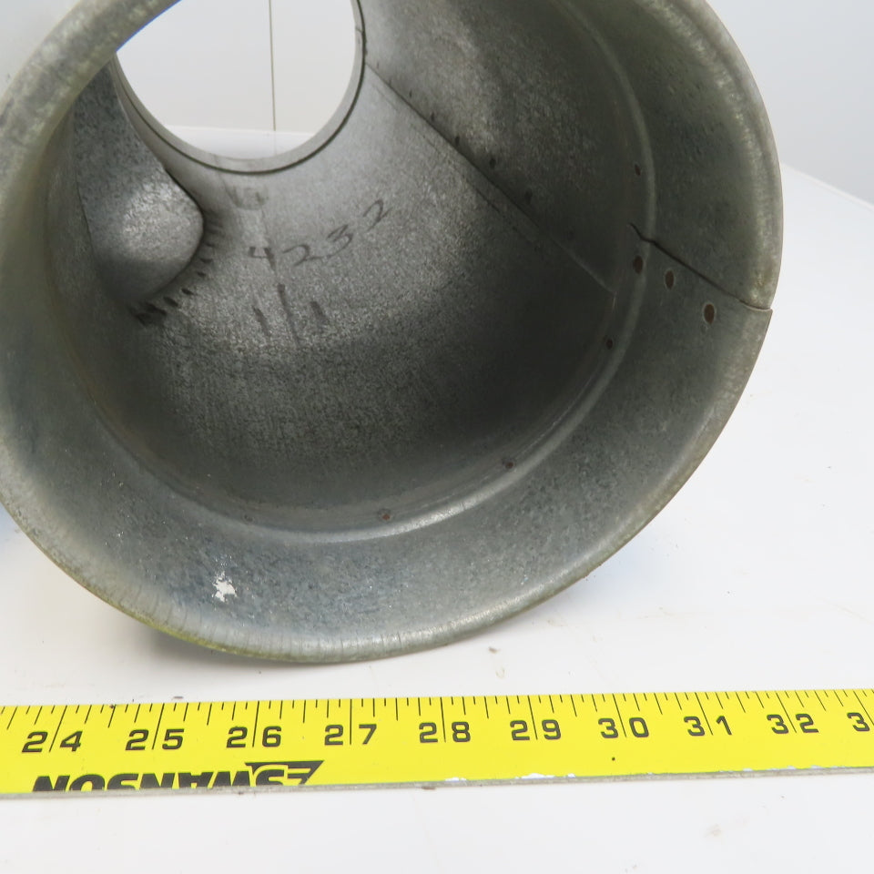 8" x 7" x 7" Quick-Clamp Rolled Edge Duct Wye Joint Galvanized Steel 23" OAL