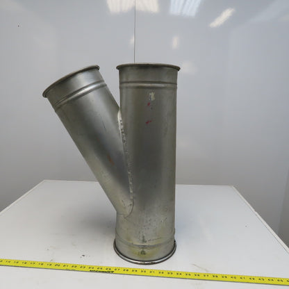 8" x 7" x 7" Quick-Clamp Rolled Edge Duct Wye Joint Galvanized Steel 23" OAL