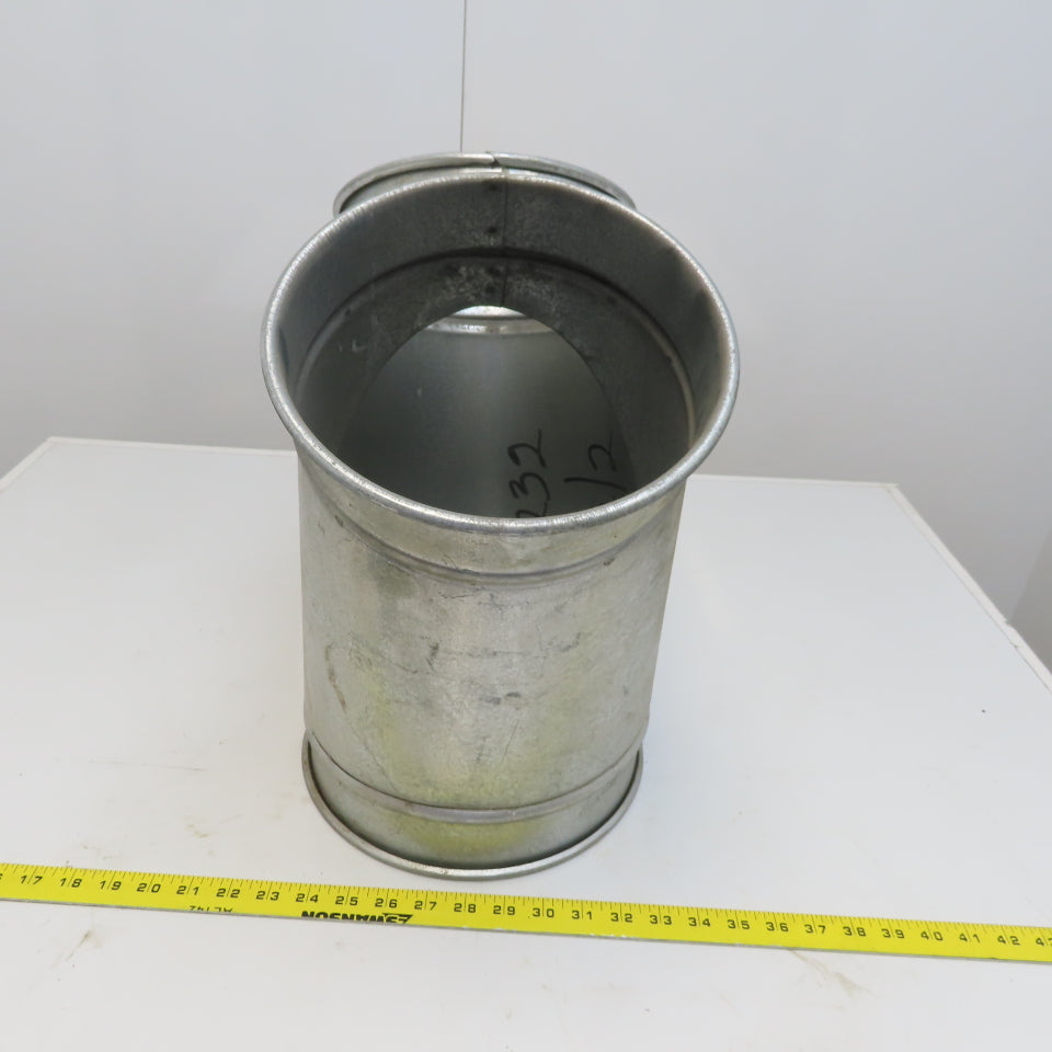 10" x 8" x 8" Quick-Clamp Rolled Edge Duct Wye Branch Galvanized Steel 18" OAL