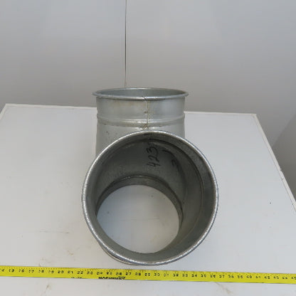 10" x 8" x 8" Quick-Clamp Rolled Edge Duct Wye Branch Galvanized Steel 18" OAL
