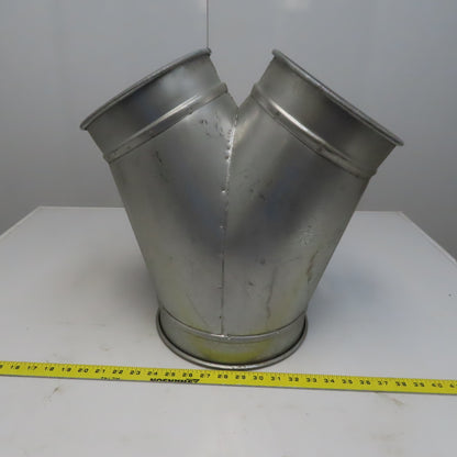 10" x 8" x 8" Quick-Clamp Rolled Edge Duct Wye Branch Galvanized Steel 18" OAL