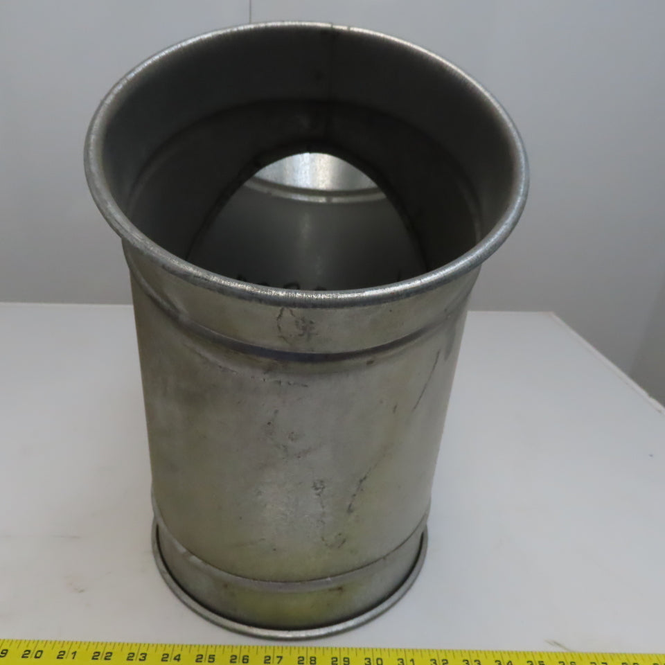 10" x 8" x 8" Quick-Clamp Rolled Edge Duct Wye Branch Galvanized Steel 18" OAL