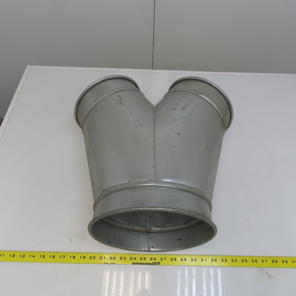10" x 8" x 8" Quick-Clamp Rolled Edge Duct Wye Branch Galvanized Steel 18" OAL