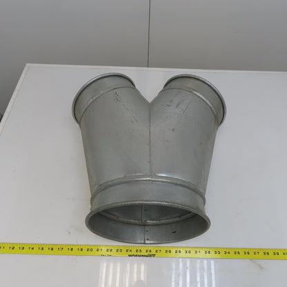 10" x 8" x 8" Quick-Clamp Rolled Edge Duct Wye Branch Galvanized Steel 18" OAL