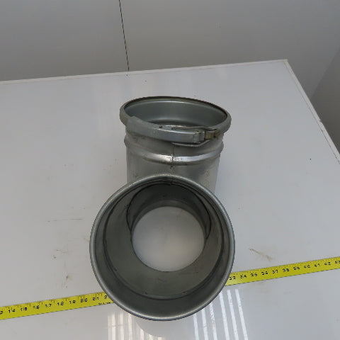 10" x 8" x 8" Quick-Clamp Rolled Edge Duct Wye Branch Galvanized Steel 18" OAL