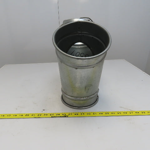 7" x 7" x 7" Quick-Clamp Rolled Edge Duct Wye Branch Galvanized Steel 15" OAL