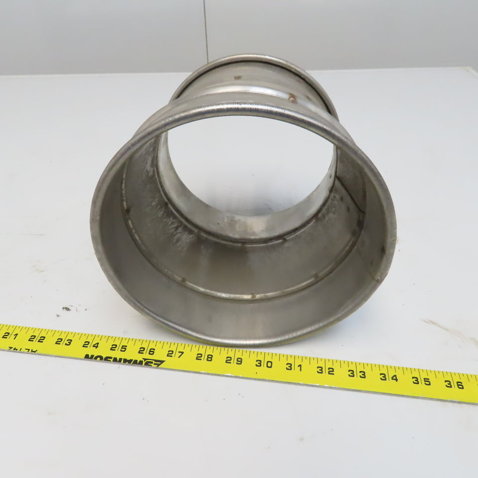 8" x 4" Stainless Steel Quick-Clamp Rolled Edge Duct Reducer