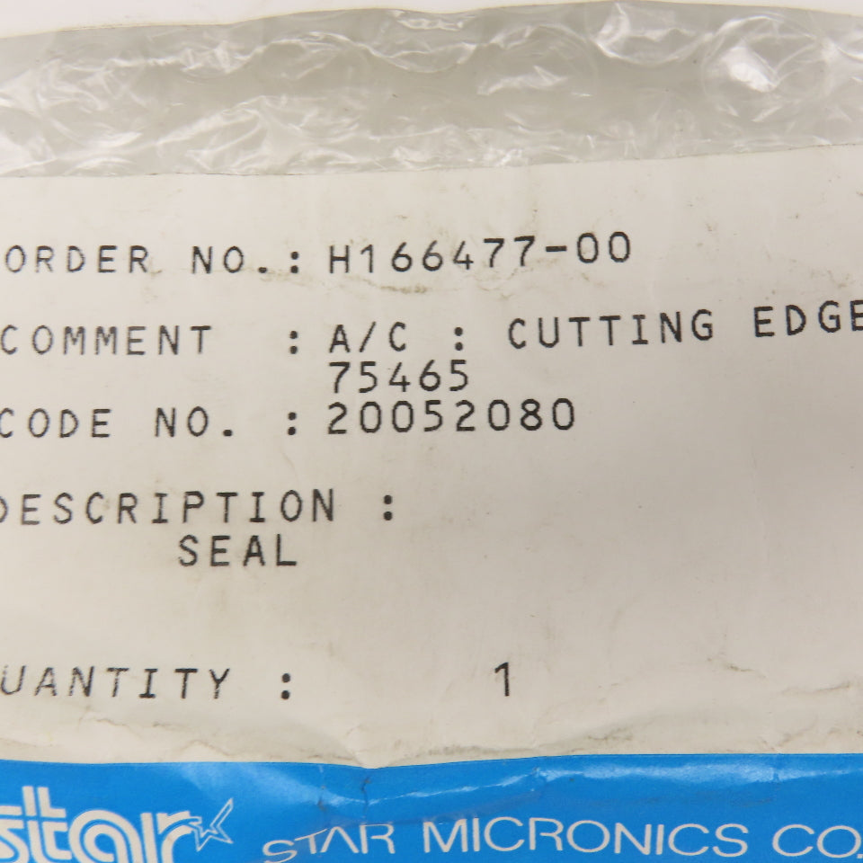 Star Micronics 20051080 Cutting Edge Seal 75465 Lot Of 2