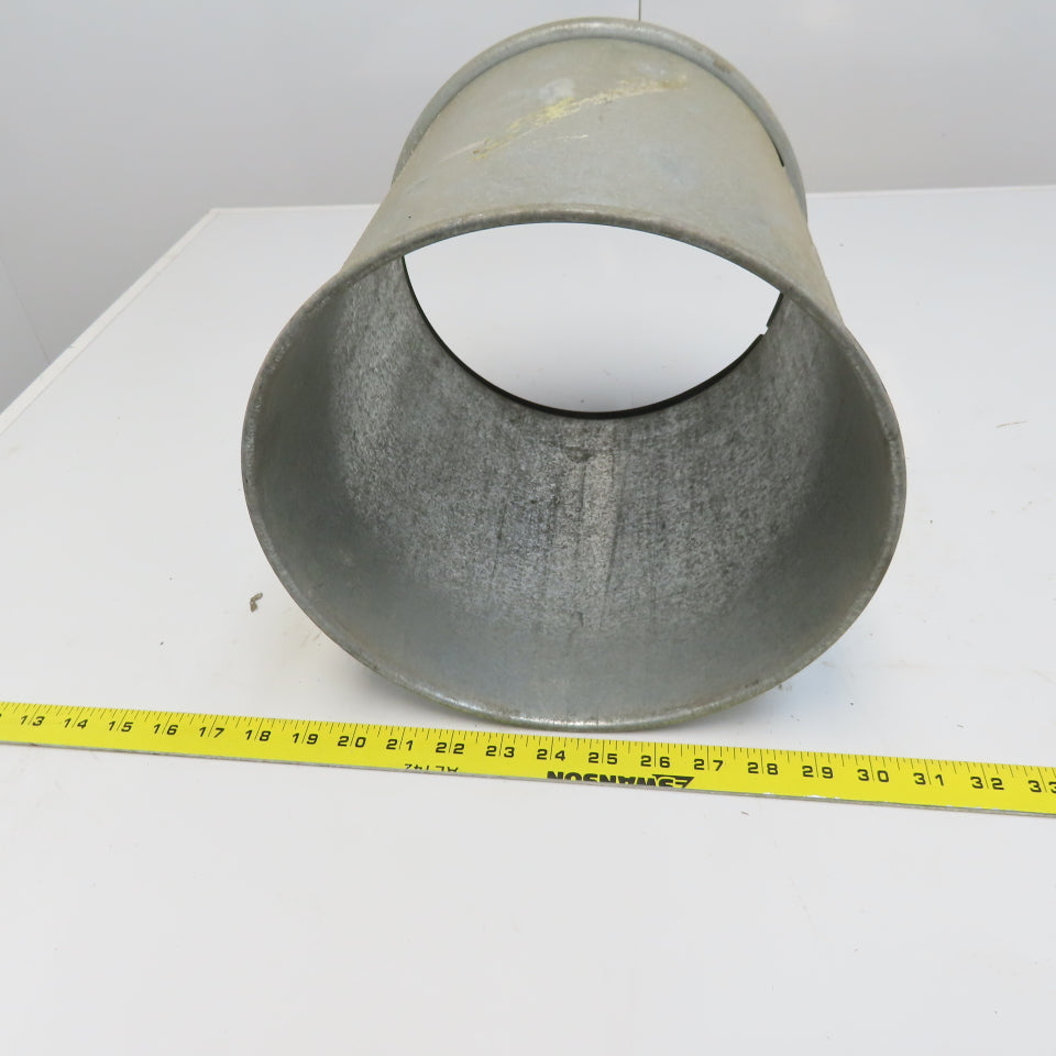 Quick-Clamp Rolled Edge Duct Nipple 10" Dia x 11" Galvanized Steel W/Clamp