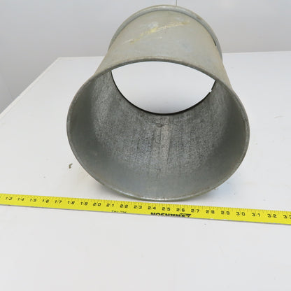 Quick-Clamp Rolled Edge Duct Nipple 10" Dia x 11" Galvanized Steel W/Clamp