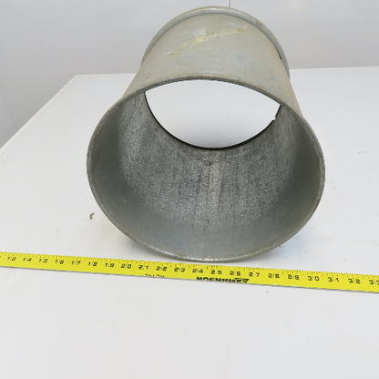 Quick-Clamp Rolled Edge Duct Nipple 10" Dia x 11" Galvanized Steel W/Clamp