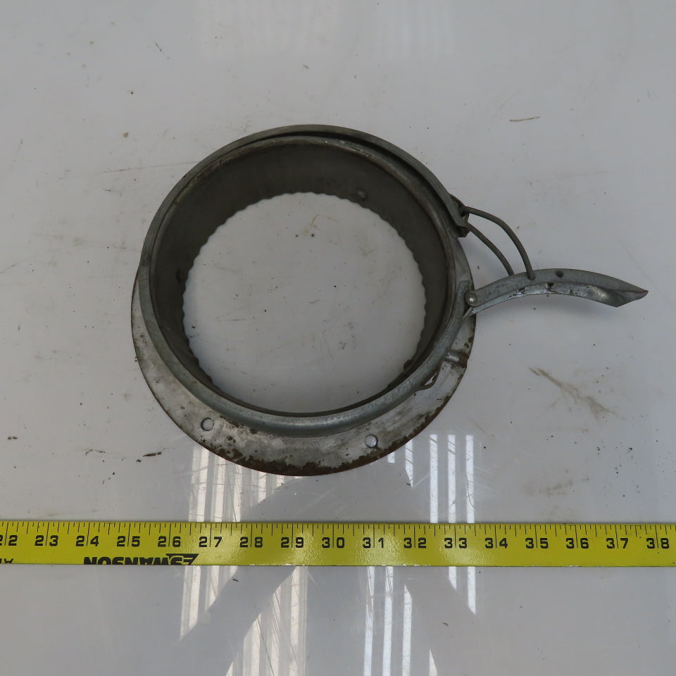 Quick-Clamp Rolled Edge Duct Nipple Flange 7" Dia x 2" Galvanized Steel W/Clamp