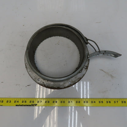 Quick-Clamp Rolled Edge Duct Nipple Flange 7" Dia x 2" Galvanized Steel W/Clamp
