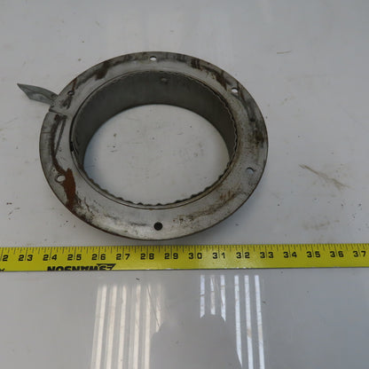 Quick-Clamp Rolled Edge Duct Nipple Flange 7" Dia x 2" Galvanized Steel W/Clamp