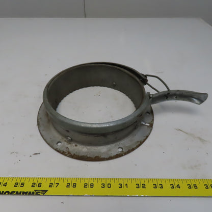Quick-Clamp Rolled Edge Duct Nipple Flange 7" Dia x 2" Galvanized Steel W/Clamp