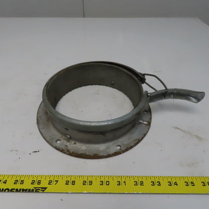 Quick-Clamp Rolled Edge Duct Nipple Flange 7" Dia x 2" Galvanized Steel W/Clamp