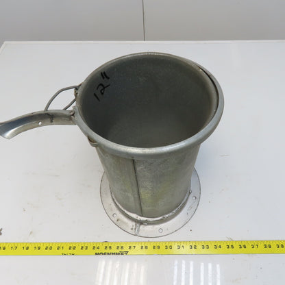 Quick-Clamp Rolled Edge Duct Nipple Flange 7" Dia x 12" Galvanized Steel W/Clamp