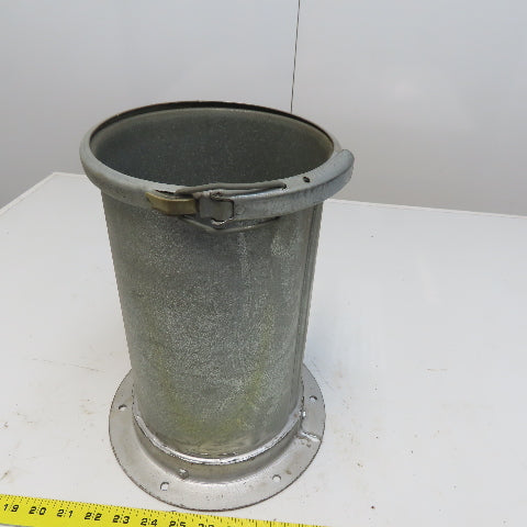 Quick-Clamp Rolled Edge Duct Nipple Flange 7" Dia x 12" Galvanized Steel W/Clamp
