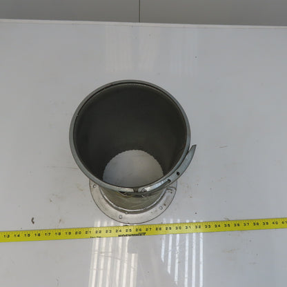 Quick-Clamp Rolled Edge Duct Nipple Flange 7" Dia x 12" Galvanized Steel W/Clamp