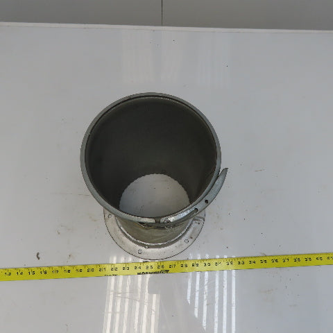 Quick-Clamp Rolled Edge Duct Nipple Flange 7" Dia x 12" Galvanized Steel W/Clamp