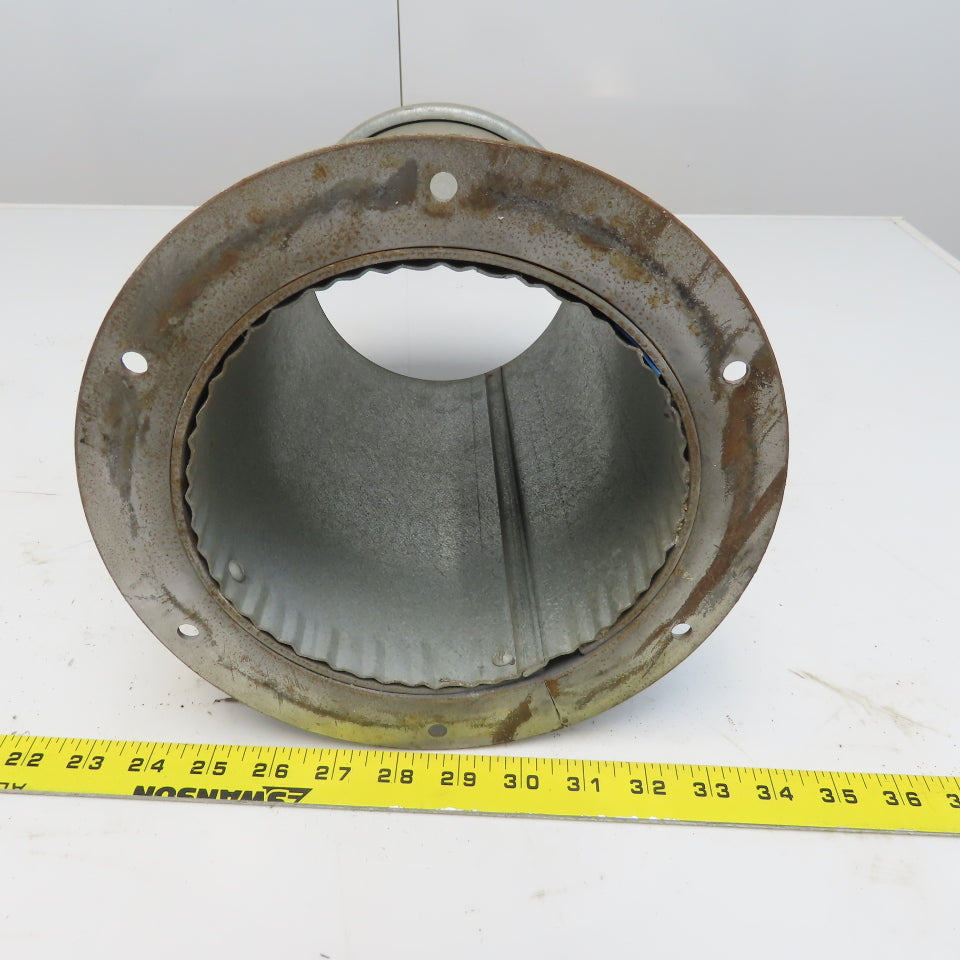 Quick-Clamp Rolled Edge Duct Nipple Flange 7" Dia x 12" Galvanized Steel W/Clamp