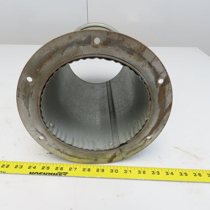 Quick-Clamp Rolled Edge Duct Nipple Flange 7" Dia x 12" Galvanized Steel W/Clamp