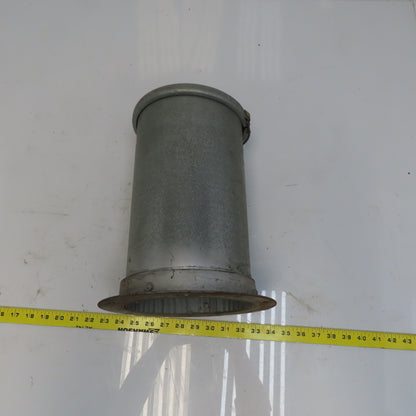 Quick-Clamp Rolled Edge Duct Nipple Flange 7" Dia x 12" Galvanized Steel W/Clamp