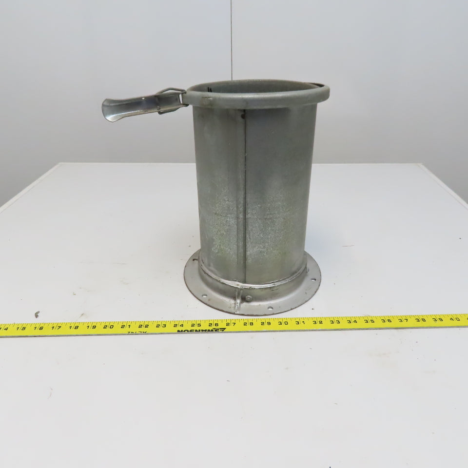 Quick-Clamp Rolled Edge Duct Nipple Flange 7" Dia x 12" Galvanized Steel W/Clamp