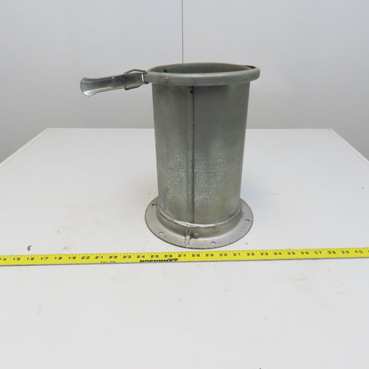 Quick-Clamp Rolled Edge Duct Nipple Flange 7" Dia x 12" Galvanized Steel W/Clamp