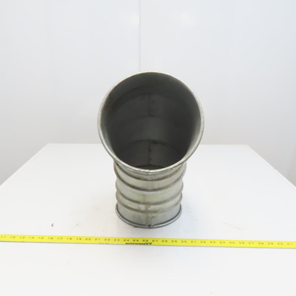 8" Diam Quick-Clamp Rolled Edge Duct 60° Elbow Galvanized Steel