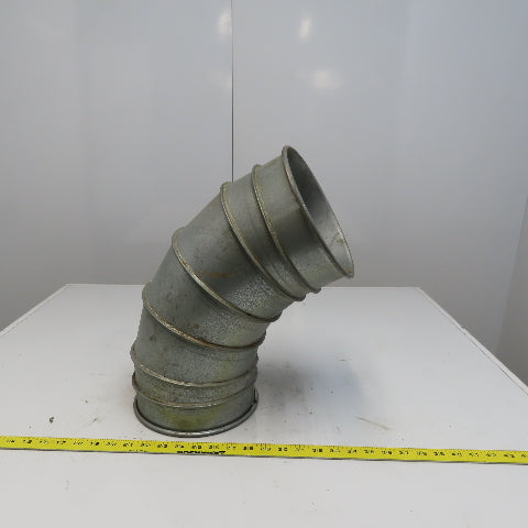 8" Diam Quick-Clamp Rolled Edge Duct 60° Elbow Galvanized Steel