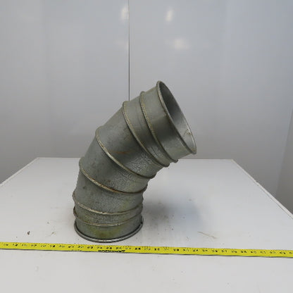 8" Diam Quick-Clamp Rolled Edge Duct 60° Elbow Galvanized Steel