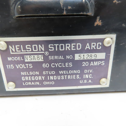 Nelson Stored-Arc NSA-80 Stud Welder 115V Single Phase 1Ph