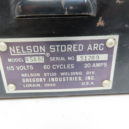 Nelson Stored-Arc NSA-80 Stud Welder 115V Single Phase 1Ph
