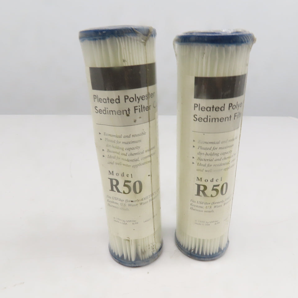 US Filter R50 Pleated Polyester Sediment Filter Cartridge Lot Of 2