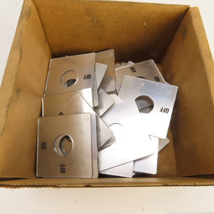 2-3/8" x 2-3/8" 2 Position On/Off Silver Switch Cover 7/8" Diam Hole Lot Of 39
