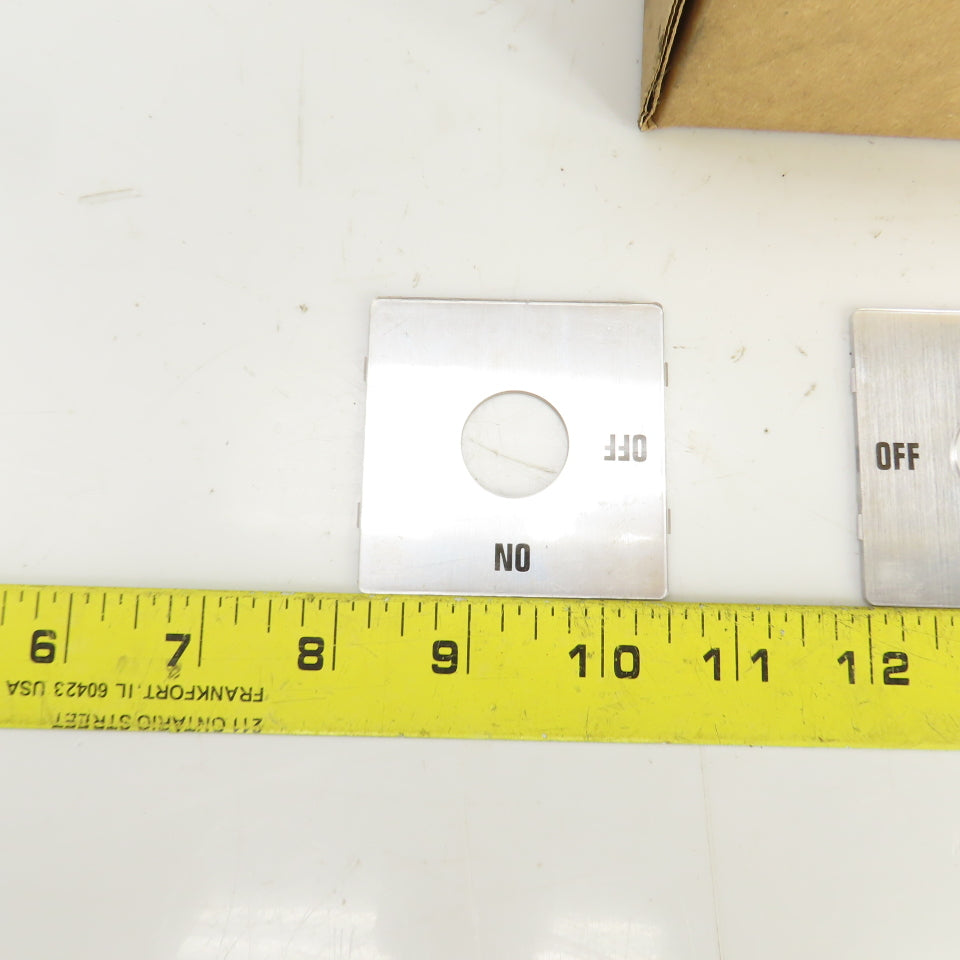 2-3/8" x 2-3/8" 2 Position On/Off Silver Switch Cover 7/8" Diam Hole Lot Of 39