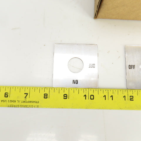 2-3/8" x 2-3/8" 2 Position On/Off Silver Switch Cover 7/8" Diam Hole Lot Of 39